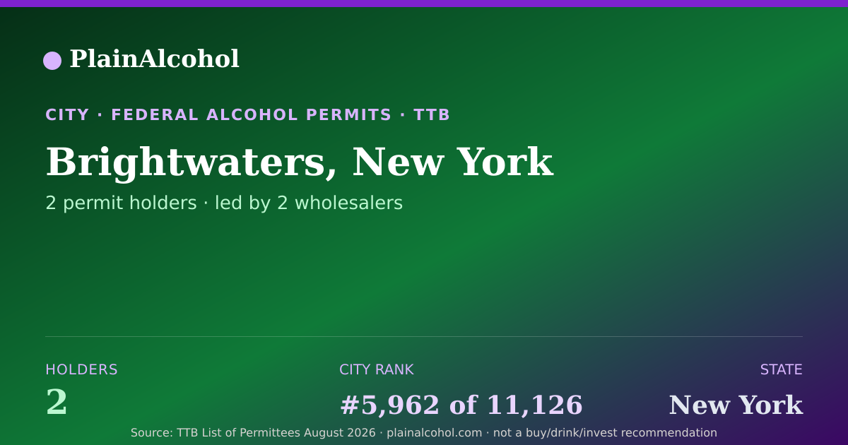 Shareable card for Brightwaters, New York - 2 Alcohol Permit Holders